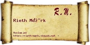 Rieth Márk névjegykártya