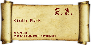Rieth Márk névjegykártya