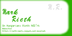 mark rieth business card